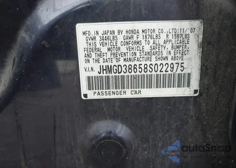 2008 Honda Fit Sport from USA, damaged, VIN JHMGD38658S022975